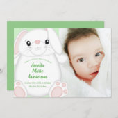 バニーラビットベビーシャワー 招待状 (正面/裏面)