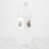 バニーラビットベビーパーソナライズされた名ガールシャワー ペットボトルラベル (裏面)