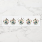 バニーラビットベビーパーソナライズされた名ガールシャワー ペットボトルラベル (シングルラベル)