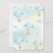 バニーラビットホットエアバルーン1stバースデーボーイ 招待状 (裏面)