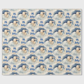 バニーラビットボーイオベビーベビーシャワー ラッピングペーパー (フラット)