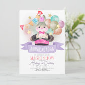 バニーラビットマジシャン魔法ショーガール誕生日 招待状 (スタンド正面)