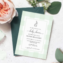 バニーラビットミントグリーンジンジャムベビーシャワー