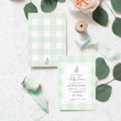 バニーラビットミントグリーンジンジャムベビーシャワー 招待状