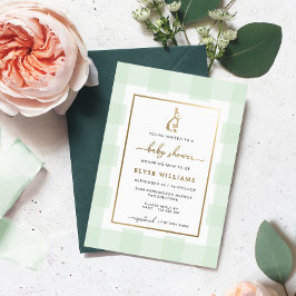 バニーラビットミントジンガムベビーシャワーフォイル招待状 箔招待状