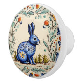 バニーラビット地中海のフォークアニマルアート セラミックノブ (右)