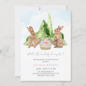 バニーラビット春イースターエッグベビージェンダーリビール 招待状 (正面)