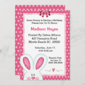 バニーラビット誕生日招待状 招待状 (正面/裏面)