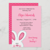 バニーラビット誕生日招待状 招待状 (正面/裏面)