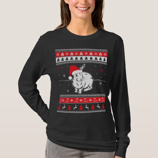 バニーラビット醜いクリスマスセーター Tシャツ (正面)