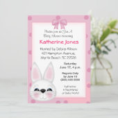 バニーラビット顔ベビーシャワー 招待状 (スタンド正面)