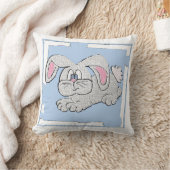 バニーラビット（青） クッション (ブランケット)
