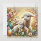 バニーラムフローラアールヌーボークリスチャン復活祭 シーズンカード (正面)