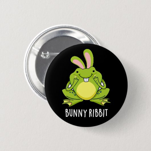 バニーリブッおもしろいトラビットフロッグプンダークBG 缶バッジ (正面&裏面)