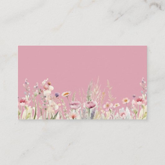 バニーワイルドフラワーズパステルブックスベビー エンクロージャーカード (裏面)