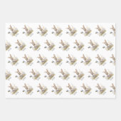 バニーワイルドフラワーズ名前をカスタムする ラッピングペーパーシート (正面2)