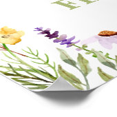 バニーワイルドフラワー1年目の写真マイルストーンのサイン ポスター (角)