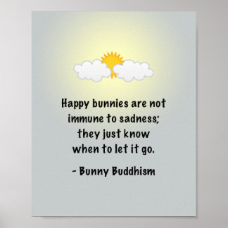 バニー仏教ポスター「Let It Go」 ポスター