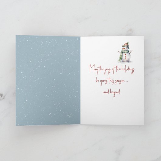 バニー付きクリスマス格言スキー シーズンカード (内部)
