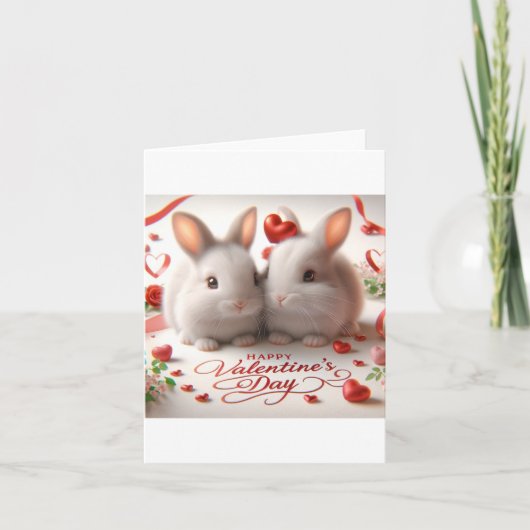 バニー付きバレンタイン・カード サンキューカード (正面)