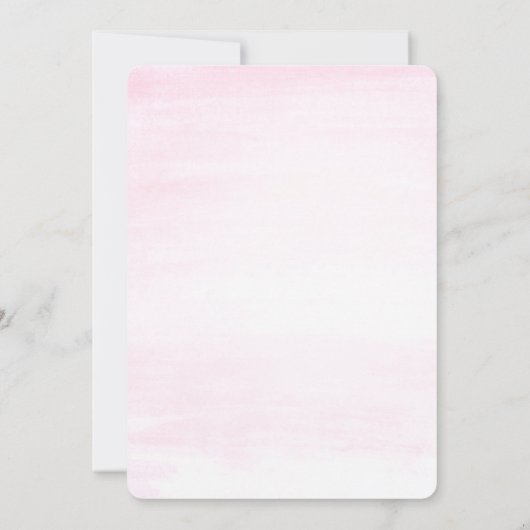 バニー付きベビーガールシャワー 招待状 (裏面)