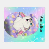 バニー付き毛布 フリースブランケット (正面(横))