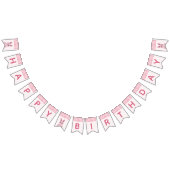 バニー付き赤ちゃん女の子のためのピンクの誕生日パーティー バンティングフラッグ (全)