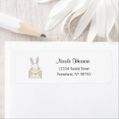 バニー住所 シール，うさぎ，自然 ラベル (インサイチュ)