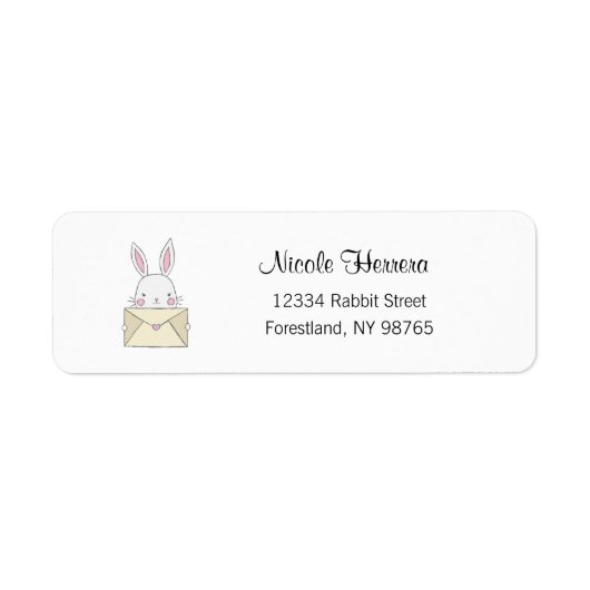 バニー住所 シール，うさぎ，自然 ラベル (正面)