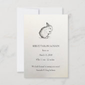 バニー出産のお知クラシックらせ伝統的, 案内状 (正面)