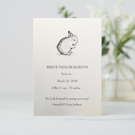 バニー出産のお知クラシックらせ伝統的, 案内状 (スタンド正面)