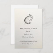 バニー出産のお知クラシックらせ伝統的, 案内状 (正面/裏面)