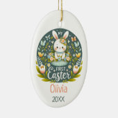 バニー初のイースターお祝い- パーソナライズされた セラミックオーナメント (右)