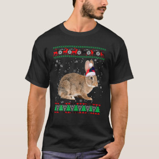 バニー動物愛好家クリスマスマッチングサンダージュバニー Tシャツ