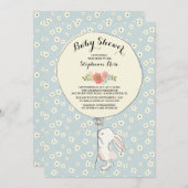 バニー大切ボーイズ赤ちゃんシャワー招待状 招待状 (正面/裏面)