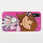バニー女の子らしラビットハググラフィックピンク Case-Mate iPhoneケース (裏面(横))