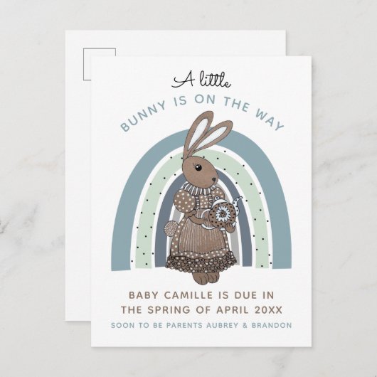 バニー妊娠発表 案内ポストカード (正面/裏面)