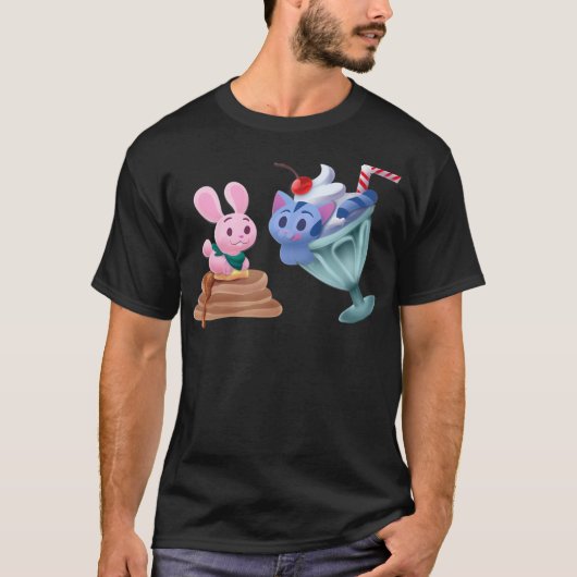 バニー子猫パンケーキミルクシェイク Tシャツ (正面)