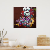 バニー子猫絵を描スプレー ポスター (キッチン)