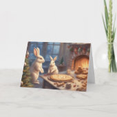 バニー家族のクリスマスお菓子作り カード (正面)