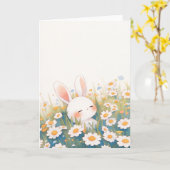 バニー平和な眠り カード (黄色い花)