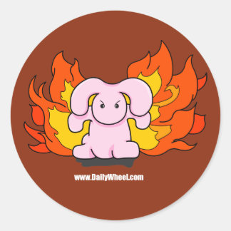 バニー怒ステッカー ラウンドシール