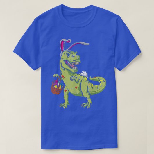 バニー恐竜イースターデーかわいい卵ハンターボーイズ Tシャツ (デザイン正面)
