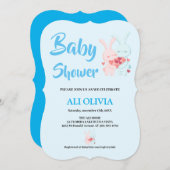 バニー愛好家のための甘い赤ちゃんシャワー 招待状 (正面/裏面)