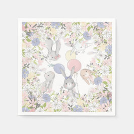 バニー春フローラ誕生日パーティーのナプキン スタンダードカクテルナプキン