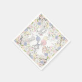バニー春フローラ誕生日パーティーのナプキン スタンダードカクテルナプキン (角)