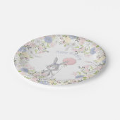 バニー春フローラ誕生日パーティープレート ペーパープレート (アングル)