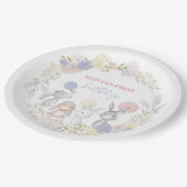 バニー春フローラ誕生日パーティープレート ペーパープレート (アングル)