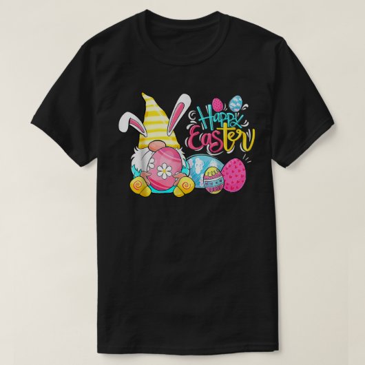 バニー格言ウサギエッグス狩りハッピーイースターデイF Tシャツ (デザイン正面)