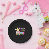 バニー格言ラビットエッグ狩りハッピーイースターデイ ペーパープレート (パーティー)